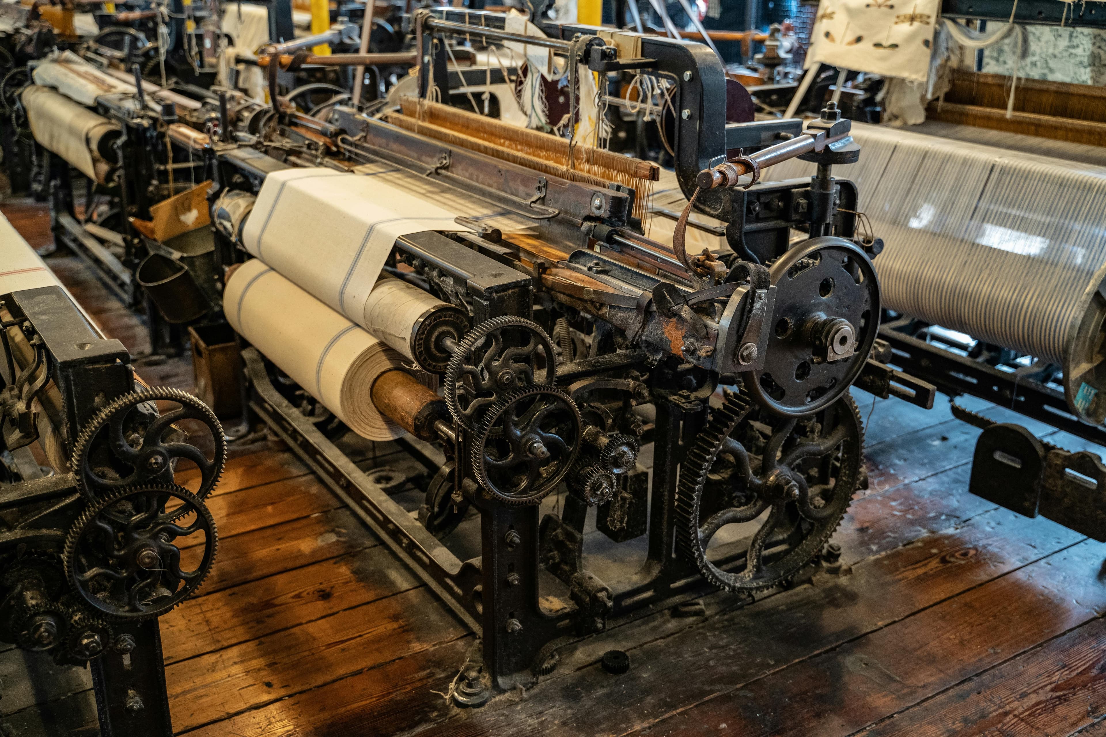 Scarf manufacturing factory floor — Aleem and Company export unit, Barabanki India