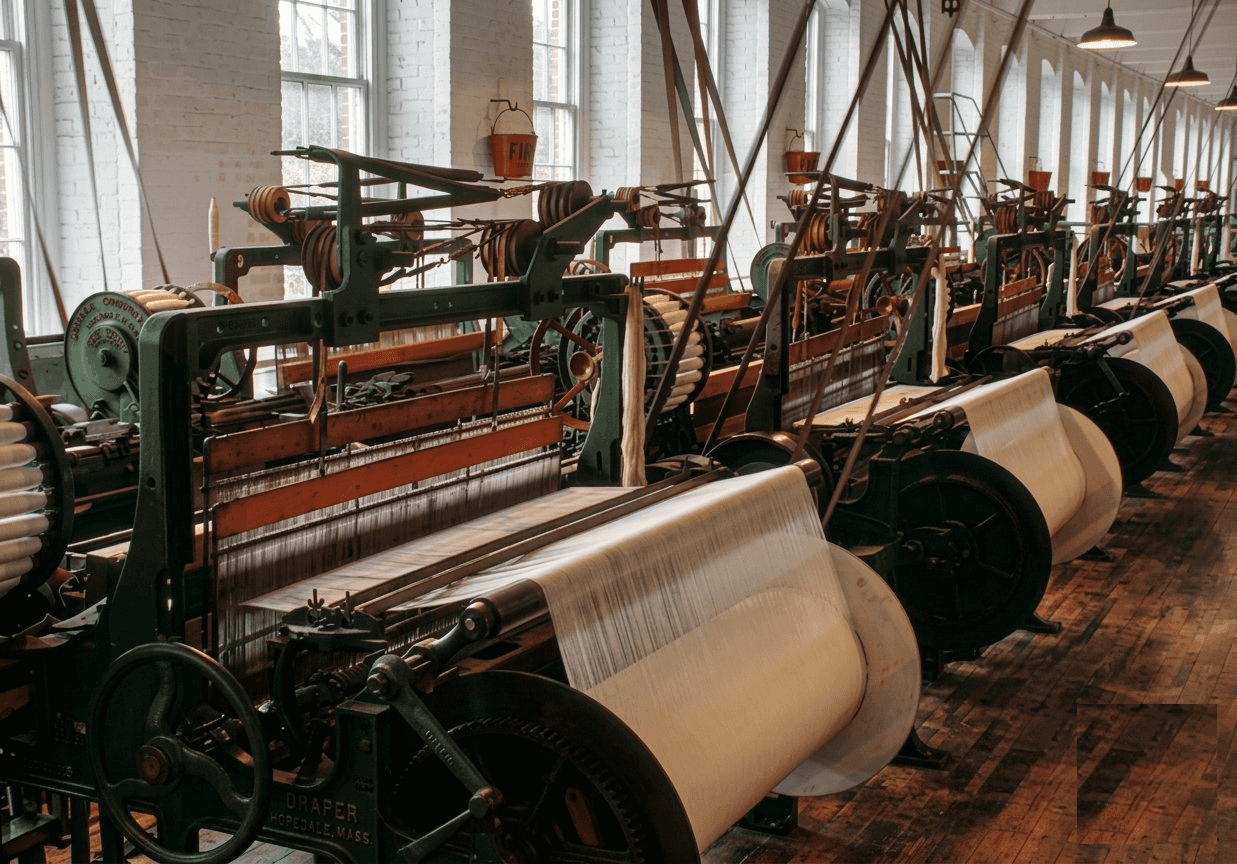 Power loom factory at Aleem and Company — scarf manufacturer Barabanki India